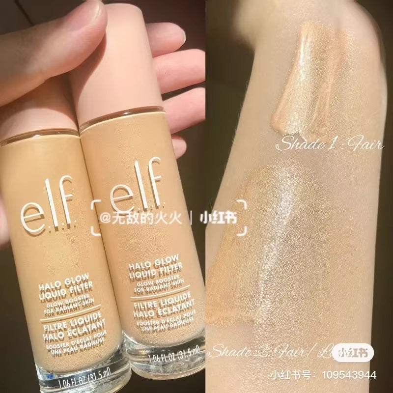 Elf Halo Glow Liquid Filter Glow Booster for Radiant Skin Makeup Primer Highlighter Concealer Hydration Makeup Base Cosmetics